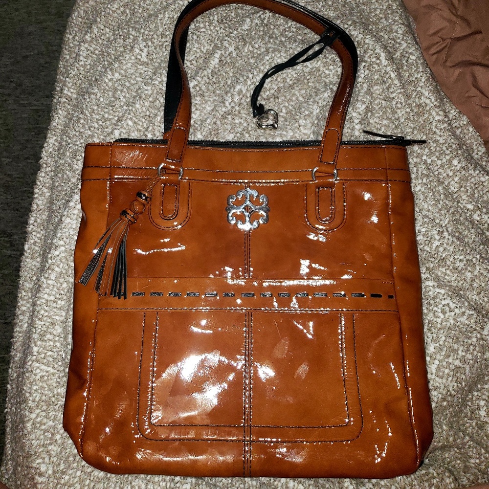 Brighton Patent Leather zip tote w/ wallet